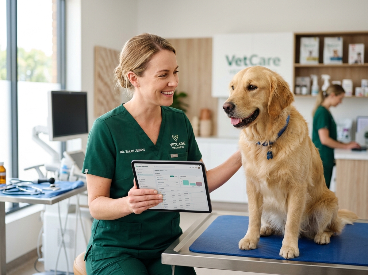 Veterinaria trabajando